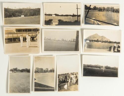 Hedley Verity. Yorkshire & England 1930-1939. M.C.C. tour of India 1933/34. A selection of over forty five small candid mono photographs from the tour possibly taken by Verity himself or an other player, with what appears to be annotation in Verity&rsquo;s or p
