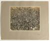 The Ashes. England v Australia 1934. &lsquo;Verity&rsquo;s Match&rsquo;. Two large mounted photographs from the match. The first shows the England team being introduced to Hedley Verity and the team on the pitch prior to the start of the match, the second features the mass - 2