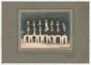&lsquo;Yorkshire County Cricket Team circa 1934/35&rsquo;. Excellent official mono photograph of the Yorkshire team seated and standing in rows wearing cricket attire and blazers. Players featured include Sellers (captain), Sutcliffe, Macauley, Leyland, Wood, Mitche