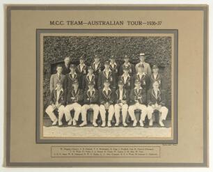 Hedley Verity. Yorkshire & England 1930-1939. M.C.C. tour of Australia 1936/37, Australian tour of England 1938 and the M.C.C. tour of South Africa 1938/39. A selection of thirteen photographs from the three tours all involving Hedley Verity. Photographs 