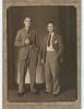 Hedley Verity, Yorkshire & England, 1930-39 and Maurice Leyland, Yorkshire & England 1920-1947. Excellent sepia studio portrait photograph of the two players, full length, wearing suits and ties, Verity holding a pipe in his right hand. The photograph, ta