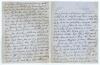 Charles John Barnett. Gloucestershire & England 1927-1948. &lsquo;Death of Hedley Verity, Yorkshire & England in Italy, 31st July 1943&rsquo;. Four page handwritten letter of condolence from Barnett to Mr Verity on &lsquo;Cowcombe House, Chalford, Gloucestershire&rsquo; headed - 2