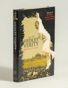 &lsquo;Hedley Verity. Portrait of a Cricketer&rsquo;. Alan Hill. London 1986. The book signed and dedicated to the vendor &lsquo;Remembering Hedley - Hove September 1939. With best wishes Allan Hill, 2000 Sold with various correspondence and copy correspondence between the