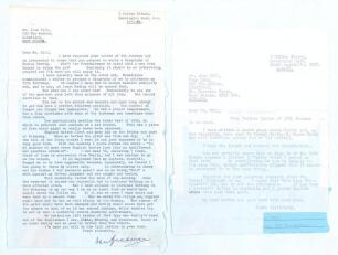 Donald George &lsquo;Don&rsquo; Bradman. New South Wales, South Australia & Australia 1927-1949. Airmail typewritten letter from Bradman to Alan Hill, Verity&rsquo;s biographer. Bradman is responding to Hill&rsquo;s request for his thoughts on Verity and in particular the Lords 