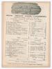 &lsquo;Grand Cricket Match- Canterbury. North [of the Thames] v. South of the Thames&rsquo; 1866. Early original single sided scorecard with complete printed scores for the match played at Canterbury, 6th- 8th August 1866. Both teams featured notable names, the South