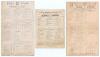 Sussex &lsquo;away&rsquo; scorecards 1897-1900. Three early official double sided scorecards for Sussex County matches, all with complete printed and/ or handwritten scores in pencil. Matches are v Middlesex at Lord&rsquo;s 12th- 14th August 1897 (Middlesex won by seven wi