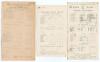 England v South Africa 1924. Original commemorative silk scorecard for the 1st Test played at Edgbaston, 14th- 17th June 1924. England were put in to bat and scored 438 with five batsmen scoring over fifty (Hobbs 76, Sutcliffe 64, Woolley 64, Hendren 74 a - 2
