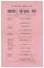 West Indies XI v. C.J. Barnett&rsquo;s XI. Colwyn Bay Cricket Festival 1952. Official double-sided scorecard for a match dated 27th & 28th August 1952 at Colwyn Bay. The players listed at start of play. Signed by ten players, five from each team. Signatures are - 2
