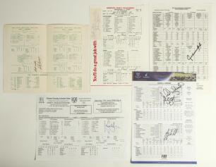 County Championship significant achievement scorecards 1973-2023. Ten official scorecards, all signed by players who recorded a notable achievement in County matches. &lsquo;Souvenir match card of the Maidstone Cricket Week 1973 during which Colin Cowdrey score