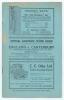 M.C.C. tour of Australia and New Zealand 1928/29. &lsquo;England v Canterbury, Lancaster Park 24th-26th December 1929&rsquo;. Official Souvenir Score book published by Sage & Wallace of Christchurch. 8pp and blue card covers. The book was designed to give spectators