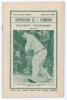 Australian tour of England 1948. &lsquo;Australian XI v Tasmania 1948&rsquo;. Official programme for the match played at Hobart on the 5th & 6th March 1948. The programme lists the England tour itinerary, fixtures in England, scorecard for the game and details and pe