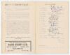 M.C.C. tour of South Africa & Rhodesia 1948-1949. Official programme for the match Rhodesia v M.C.C. played at the Raylton Club, Bulawayo, 29th January- 1st February 1949. Comprises pen pictures of the M.C.C. team, scorecards, advertising etc. The 48pp pr - 2