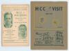 M.C.C. tour of South Africa & Rhodesia 1948-1949. Souvenir of the M.C.C. tour of South Africa & Rhodesia 1948/49&rsquo;, published by Donaldsons Publication of Johannesburg. Sold with an official programme for the Rhodesia v M.C.C. played at the Salisbury Sport