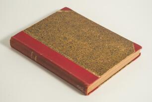 &lsquo;Cricket: A Weekly Record of the Game&rsquo;. Volume VII nos. 170-199 (26th January to 27th December 1888). Illustrated. Bound in red cloth and marbled boards, gilt title to spine. Pages complete with title and contents pages to front, lacking original wrappers