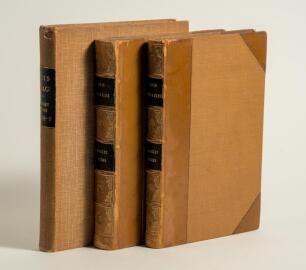 &lsquo;The Ibis Magazine [and Journal of the Prudential Clerks&rsquo; Society]&rsquo;. Three bound volumes of extracts from issues of the magazine, printed for private circulation, recording the scores and activities of the Ibis Cricket Club covering the period 1909 to 193