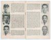 West Indies tour of England 1957. &lsquo;Cricketers from the West Indies&rsquo;. Official Playfair tour guide edited by Gordon Ross. Signed in different coloured inks to pen pictures by twelve players. Signatures are Hall, Sobers, Weekes, Kanhai, Walcott, Dewdney, Wo - 3