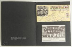&lsquo;The Centenary and Jubilee Pair&rsquo;. Official black folder issued by the T.C.C.B. comprising two commemorative covers and Stamp Publicity team postcards of the 1877 and 1977 teams, and printed scores for the matches. Limited edition no. 63/500. One cover is 