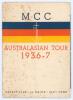 M.C.C. tour of Australia 1936/37. Official Orient Line S.S. Orion official brochure for the M.C.C. Australasian Tour 1936/37. Printed title to front wrapper with M.C.C. colours and Orient Line emblem. Signed in ink to pen pictures by all eighteen members 