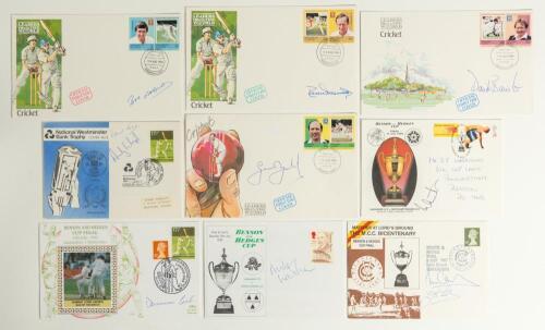 Benson & Hedges Cup Finals 1978-1996. Selection of seventeen signed commemorative first day covers, some multi-signed, some signed by the man of the match plus four &lsquo;Leaders of the World 1984 covers and a Nat West Final cover 1982. Eighteen signatures inc