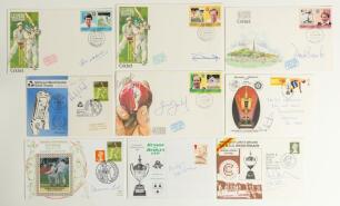 Benson & Hedges Cup Finals 1978-1996. Selection of seventeen signed commemorative first day covers, some multi-signed, some signed by the man of the match plus four &lsquo;Leaders of the World 1984 covers and a Nat West Final cover 1982. Eighteen signatures inc