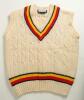 Norman Gifford. Worcestershire, Warwickshire & England 1960-83. M.C.C. sleeveless touring Test sweater worn by Gifford whilst playing for England in Test matches abroad. The sweater, by Kent and Curwen, with trimming to neck, waist and sleeves in M.C.C. c