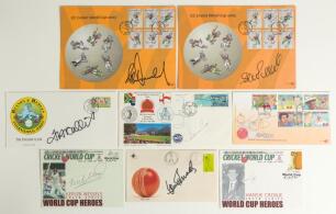South Africa. Selection of eight various signed commemorative first day covers. Signatures are H. Cronje (2), J. Kallis, B. Richards, J. Rhodes, K. Wessels, S, Pollock and A. Donald. Sold with a selection of signed South Africa ephemera, candid photograph