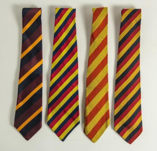 Norman Gifford. Worcestershire, Warwickshire & England 1960-83. Four cricket ties worn by Gifford during his career including two M.C.C. touring ties, his personal M.C.C. members tie and one other unknown tie. Good condition