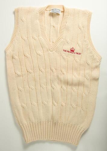 Norman Gifford. Worcestershire, Warwickshire & England 1960-83. Prince&rsquo;s Trust XI v Rest of the World XI cricket match played at Edgbaston in July 1989. Gifford was the Manager of the Prince&rsquo;s Trust XI. A Prince&rsquo;s Trust XI sleeveless cricket sweater with 