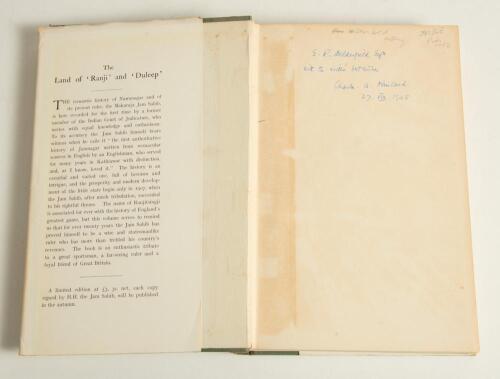 Ranjitsinhji. Three biographies of Ranji, two signed by the author. Signed titles are &lsquo;The Land of Ranji and Duleep, with preface by H.H. The Maharaja of Jam Sahib of Nawangar&rsquo;, C.A. Kincaid, Edinburgh 1931. Original hardback. Dustwrapper with some wear. 