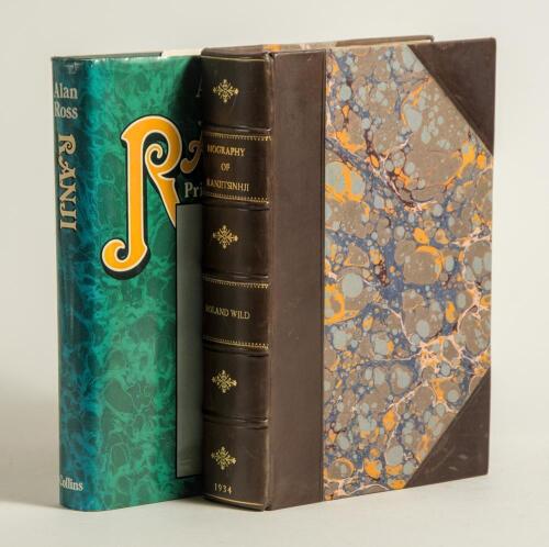 Ranjitsinhji. &lsquo;The Biography of Colonel His Highness Jam Saheb of Nawanagar&rsquo;. Roland Wild. London, first edition 1934. Handsomely rebound in half calf and marbled boards, raised bands and gilts to spine. Padwick 7983. Sold with &lsquo;Ranji Prince of Cricketers