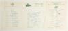 Australian tours to England 1968-1975. Three official Australian autograph sheets for the tours to England in 1968, 1972 and the World Cup 1975. Signatures include Lawry, I. Chappell, Cowper, Hawke, Inverarity, Mallett, Renneberg, Redpath, Walters, Stackp
