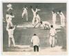 England v Australia, 5th Test, The Oval 1968. Three different original mono press photographs of the closing moments of the deciding 5th Ashes Test at the Oval, all with the England players fielding in close with Derek Underwood bowling. Two depict differ - 2