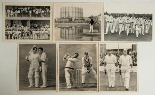 Cricket photographs from the collection of Alan Curtis, English actor and Lord&rsquo;s cricket announcer, 1960s/1970s. A large selection of original photographs including seventeen original mono press photographs of which three are signed by the featured player