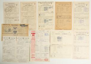 Cricket scorecards 1950s-1960s from the collection of Alan Curtis, English actor and Lord&rsquo;s cricket announcer. A large selection of some 140 official scorecards covering Test, tour, county and representative matches. One, for the tour match, Surrey v Aust