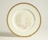 Australia 1968. Royal Worcester bone china plate produced by the factory to commemorate the Australian tour of England in 1968. The plate bears the printed signatures in gold of the Australia touring team visiting Worcester for the opening match of the t