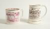 Taunton Cider. Large Wade cider mug decorated with cricket scenes to front and back in red. Produced in 1993 in a limited edition of 500. Reproduced from a 19th century original in the Taunton Cider collection. Sold with a Franklin porcelain ceramic tanka