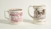 Taunton Cider. Large Wade cider mug decorated with cricket scenes to front and back in red. Produced in 1993 in a limited edition of 500. Reproduced from a 19th century original in the Taunton Cider collection. Sold with a Franklin porcelain ceramic tanka - 2