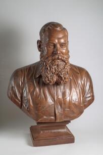 William Gilbert Grace. Gloucestershire, London County & England 1870-1904. Very large and imposing, head and shoulders, bust of Grace sporting a forked beard and wearing a cricket shirt by artist William Henry Tyler SC (fl. 1880-1893). The plaster of Pari