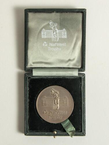 Dermot Alexander Reeve. Sussex, Warwickshire & England 1983-1996. National Westminster Bank Trophy &lsquo;Winners&rsquo; 1993. A silver metal medallion, present to Reeve at the Nat West Final at Lords, engraved &lsquo;Winners at Lord&rsquo;s, Sussex v Warwickshire, 4th September