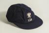 Peter William Denning. Somerset 1969-1984. Somerset 2nd XI cap worn by Denning during his playing career with Somerset. The navy blue cap, by Foster of London, with the Somerset emblem of a wyvern/dragon embroidered in white and a touch of red to the fron