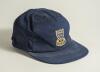 David Smith. Surrey, Worcestershire, Sussex & England 1973-1994. Sussex navy blue 1st XI baseball style cricket cap worn by Smith during his playing career with Sussex. The cap embroidered with the six martlet&rsquo;s emblem of Sussex to front. &lsquo;Smith&rsquo; handwrit