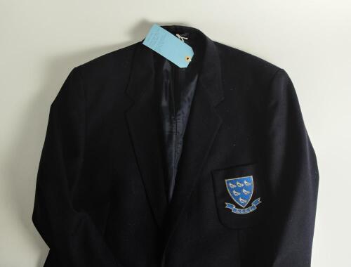 David Mark Smith. Surrey, Sussex, Worcestershire & England 1973-1994. Sussex C.C.C. navy blue blazer worn by Smith during his playing career with the club. The blazer, by Austin Reed, with embroidered emblem of the six martlets to chest pocket in blue and
