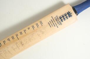 England tour to Australia 2010/11. Official England &lsquo;Adidas&rsquo; cricket bat with England emblem of the three lions and crown emblem to top of the bat and &lsquo;Australia v England. Ashes Series 2010/11. England&rsquo; below, fully signed in ink to the front by the sixt