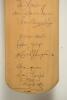 &lsquo;Australian Test Captains 1936 to 1992&rsquo;. Full size cricket bat with printed heading to top and players printed names running down the back of the bat from Don Bradman down to Allan Border. The bat signed by Bradman, Hassett, Morris, Johnson, Lindwall, Cra - 4
