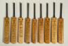 England v Australia and West Indies 1953-1968. Nine miniature Gray Nicholls &lsquo;Crusader&rsquo; cricket bats with printed signatures of England and M.C.C. touring teams. Includes four for Ashes series against Australia, 1953 1st Test, and the tours to Australia of