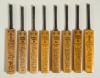 West Indies tours to England 1950-1966. Eight miniature Gray Nicholls cricket bats with printed signatures of West Indies touring teams. Includes two &lsquo;Crusader&rsquo; bats, one for the 1950 tour, the other 1966. Also six &lsquo;Frank Worrell Autograph&rsquo; bats for the t