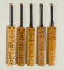New Zealand tours to England 1949-1965. Five miniature cricket bats with printed signatures of New Zealand touring teams to England. Includes three Gray Nicholls bats, two &lsquo;Crusader&rsquo; for 1949 and 1958 tours, and a &lsquo;John Reid Autograph&rsquo; for the 1965 tour. 