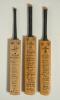 South Africa tours to England 1947-1955. Three miniature cricket bats with printed signatures of South African touring teams to England. Includes a Gunn & Moore &lsquo;Autograph&rsquo; bat for the 1947 tour, and two Gray Nicholls &lsquo;Crusader&rsquo; bats for the 1951 and 1955