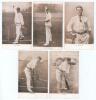 Australia player postcards early 1900s. Five early postcards, all of a similar &lsquo;pink&rsquo; printed series, each depicting an Australian Test cricketer in various poses, with printed player&rsquo;s name to lower border. All are from photographs by E. Hawkins of Brigh