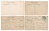 The Ashes. Australia v England 1903/04. Four Star Series mono postcards featuring members of the Australian team. Cards feature Noble, Hill & Darling, Gregory, Armstrong & McLeod, Trumper, Duff, Howell & Kelly, and Hopkins, Cotter & Gehrs. Two postally us - 2